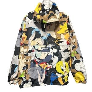 Looney Tunes Members Only Cartoon Print Anorak Jacket Bugs Bunny Tweety Unisex L